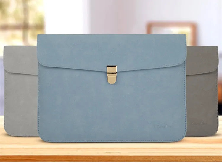 Matte PU notebook inner bag for laptop in 12, 13 and 14 inch sizes, simple hand bag design