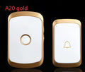 Wireless doorbell transmitter and mains receiver with 300m range available in black and white