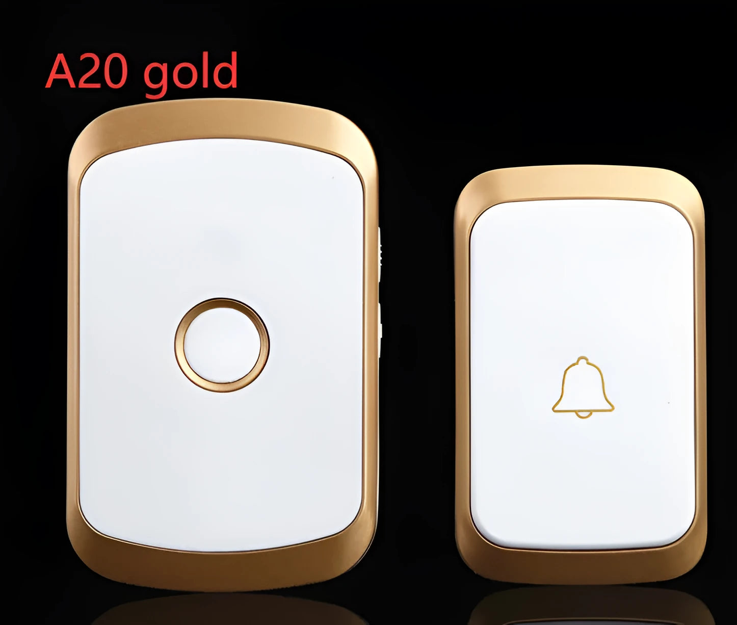 Wireless doorbell transmitter and mains receiver with 300m range available in black and white