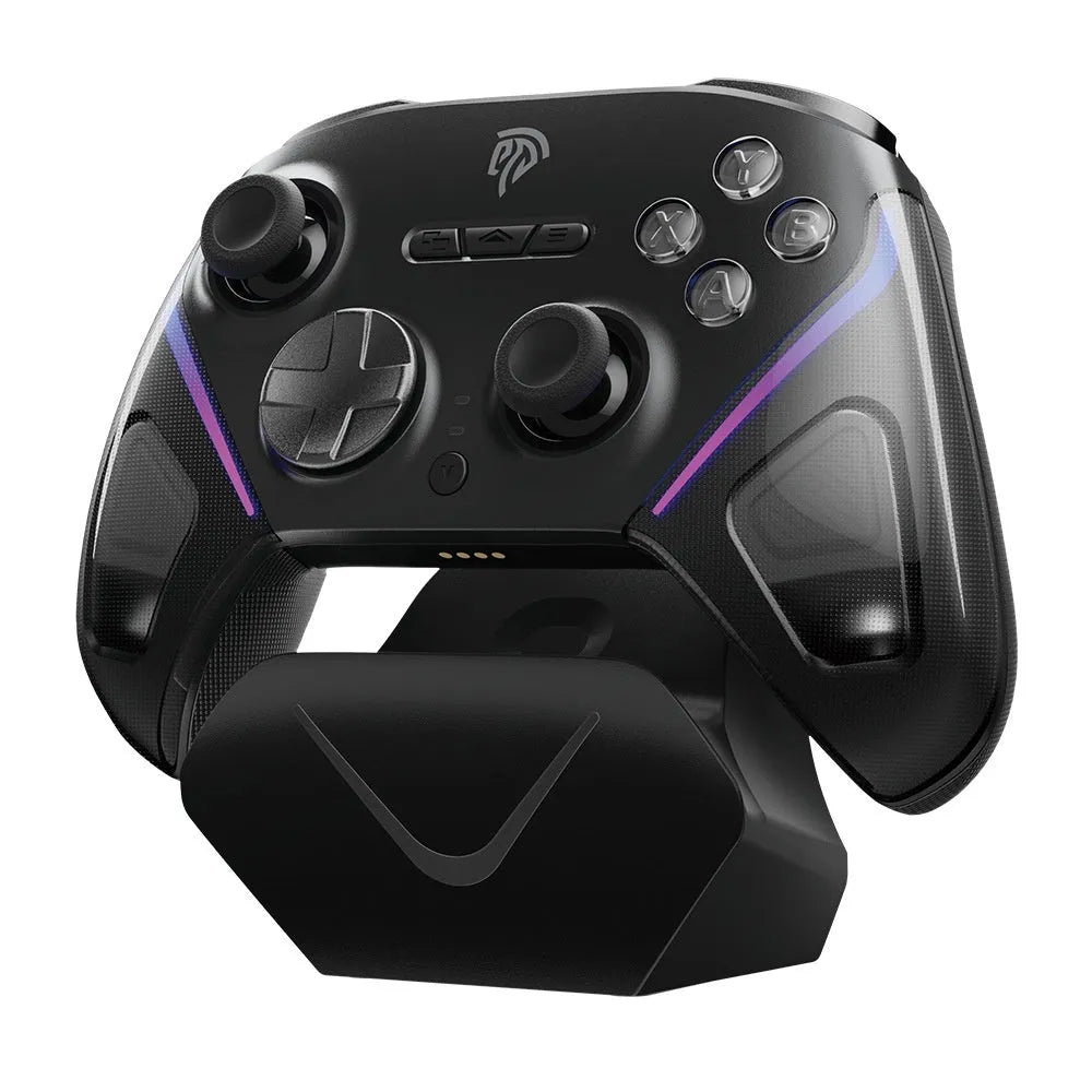 Rocker Smart Startstop Charging Base for Xbox controller in black, green, and purple colour options