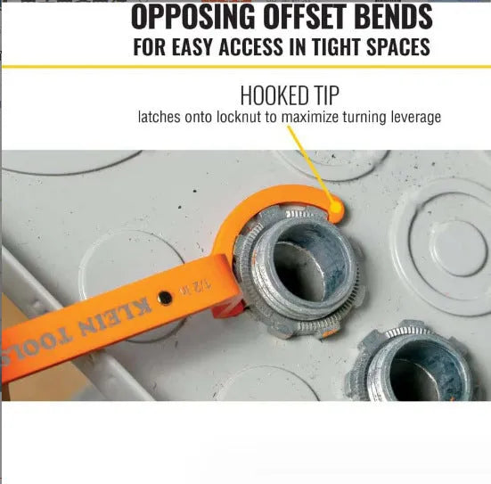 Three-piece crescent magnetic suction wrench kit in orange, gray, and black with locking mechanism.