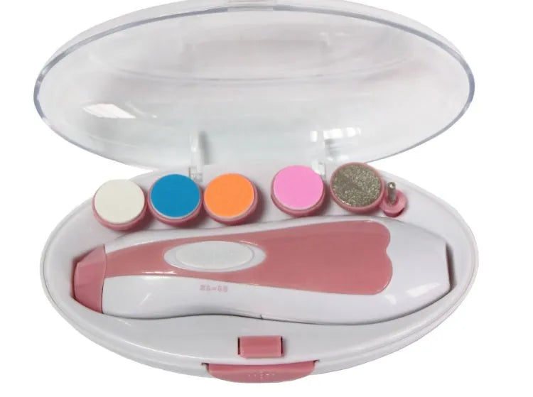 Ultra-quiet multifunction baby nail polisher manicure kit in pink and blue colours