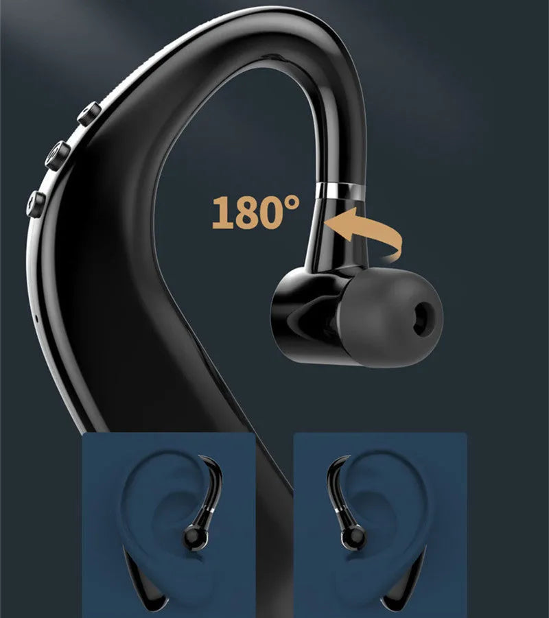 Single black wireless Bluetooth in-ear headset shown on a white background