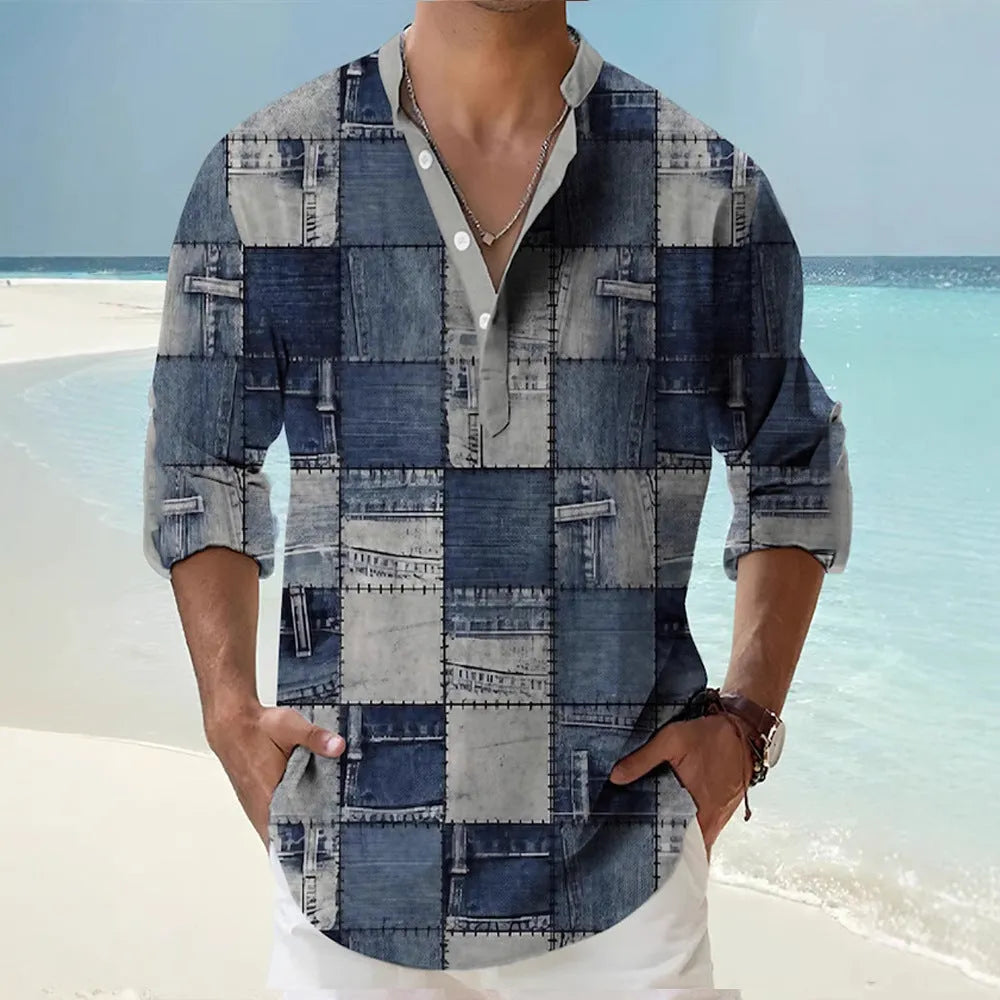 Thin striped long sleeve cardigan shirt in polyester, shown in a lilac colour variant.