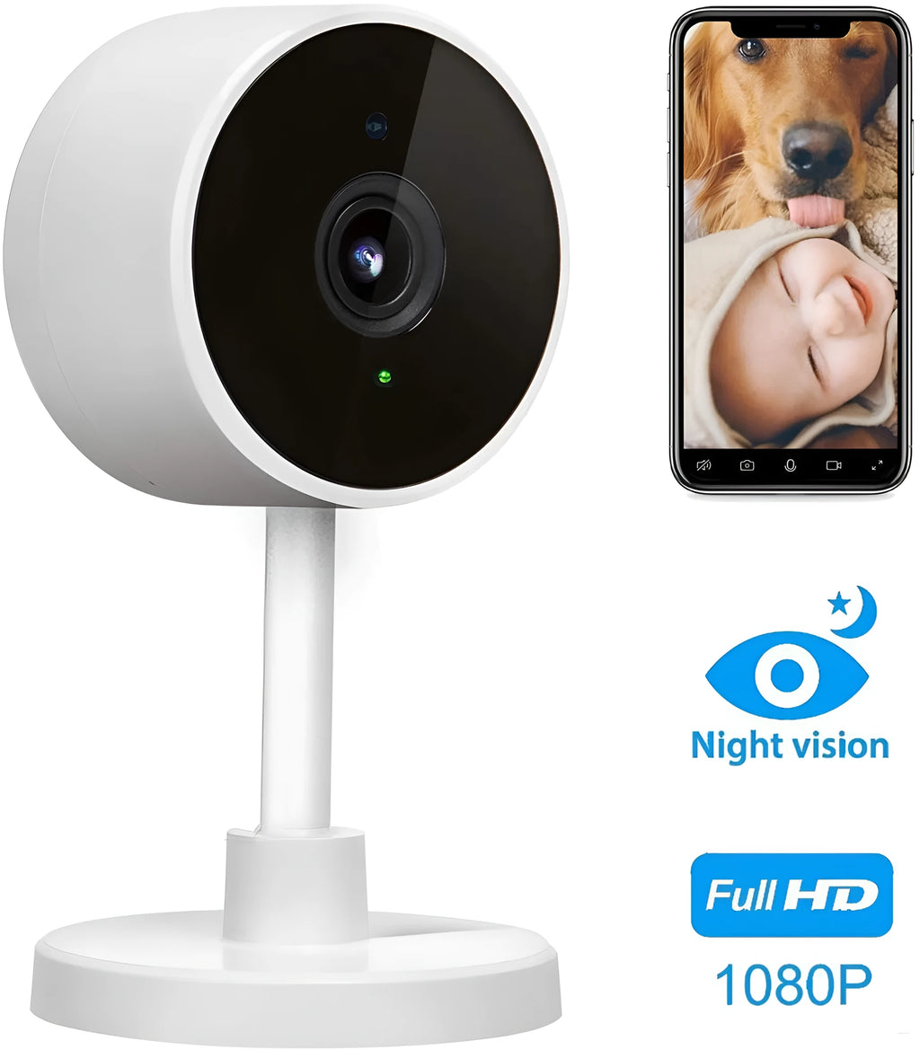 White FLASH FISH SKX10 WiFi home security camera with gun camera design for 1080p HD monitoring