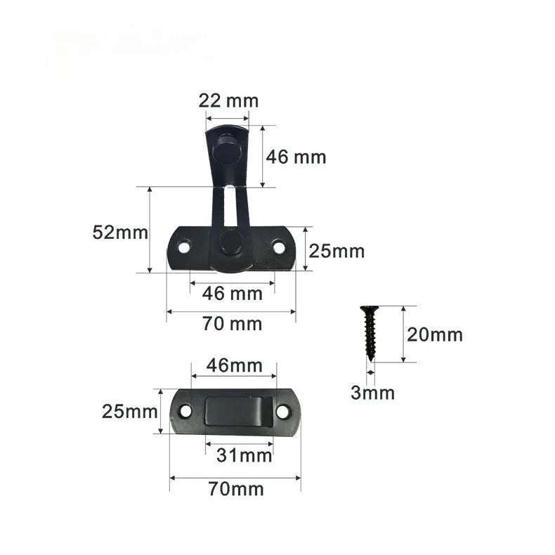 Warehouse sliding door lock with 90-degree latch mechanism for barn doors