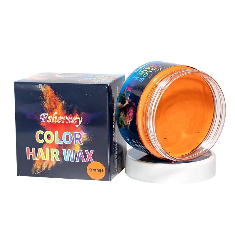 120g tub of hair styling clay mud in various colours including blue, red, and green for temporary hair dye