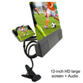 12-inch foldable mobile phone screen amplifier with adjustable gooseneck and speaker.