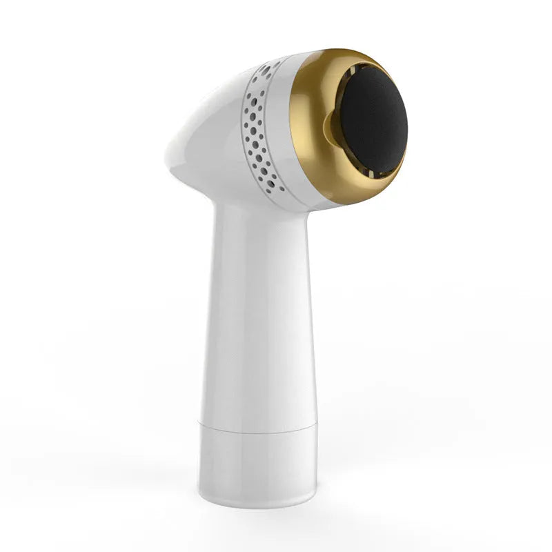 Electric vacuum foot grinder in metallic gold finish with a refined quartz grinding head.
