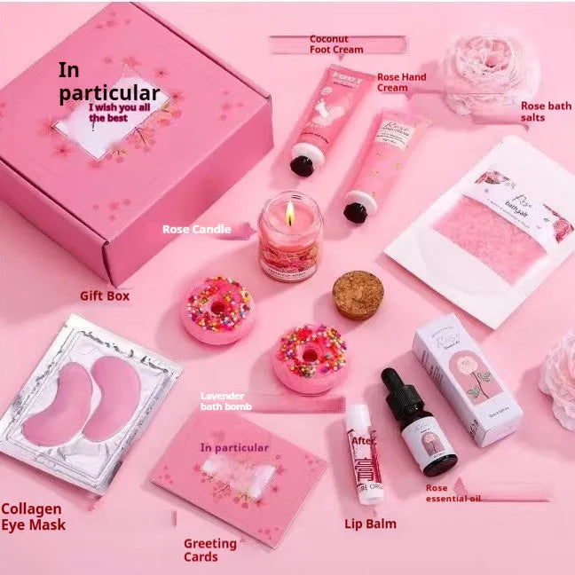 Soy wax aromatherapy candle bath set gift box showing multiple colour options