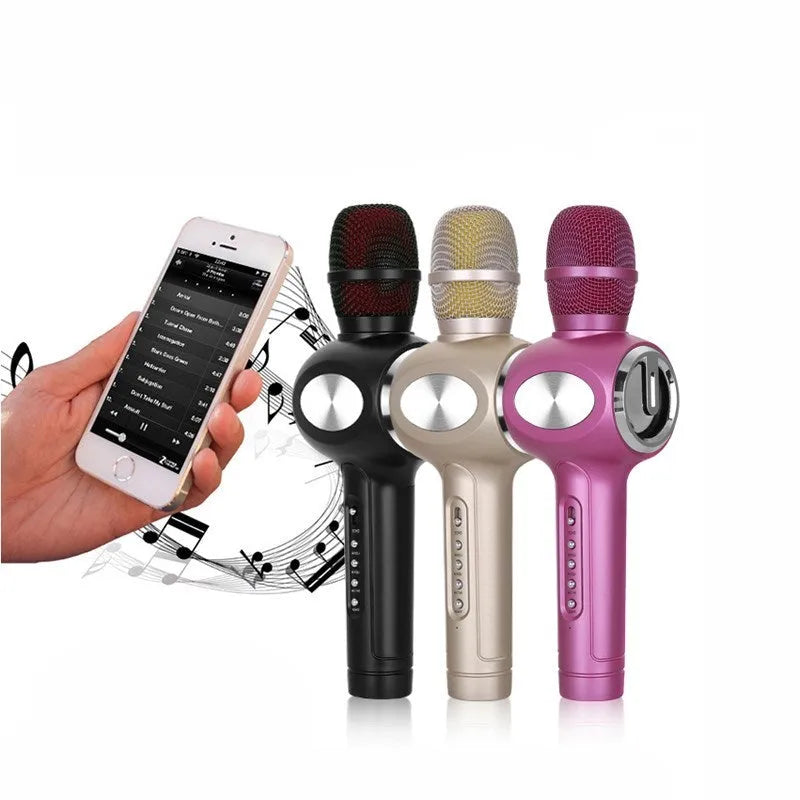 Yaerjia E108 mobile microphone in black, gold or pink with capacitive pickup for phone connection