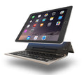 F18 three-fold folding wireless keyboard in aluminum alloy and ABS plastic, 58 keys, 22.6cm wide, Bluetooth, rechargeable.