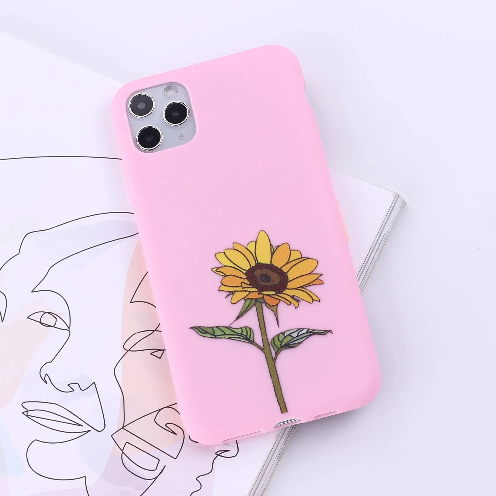 Painted TPU mobile phone back cover case for iPhone, shown in one of fourteen available colours.