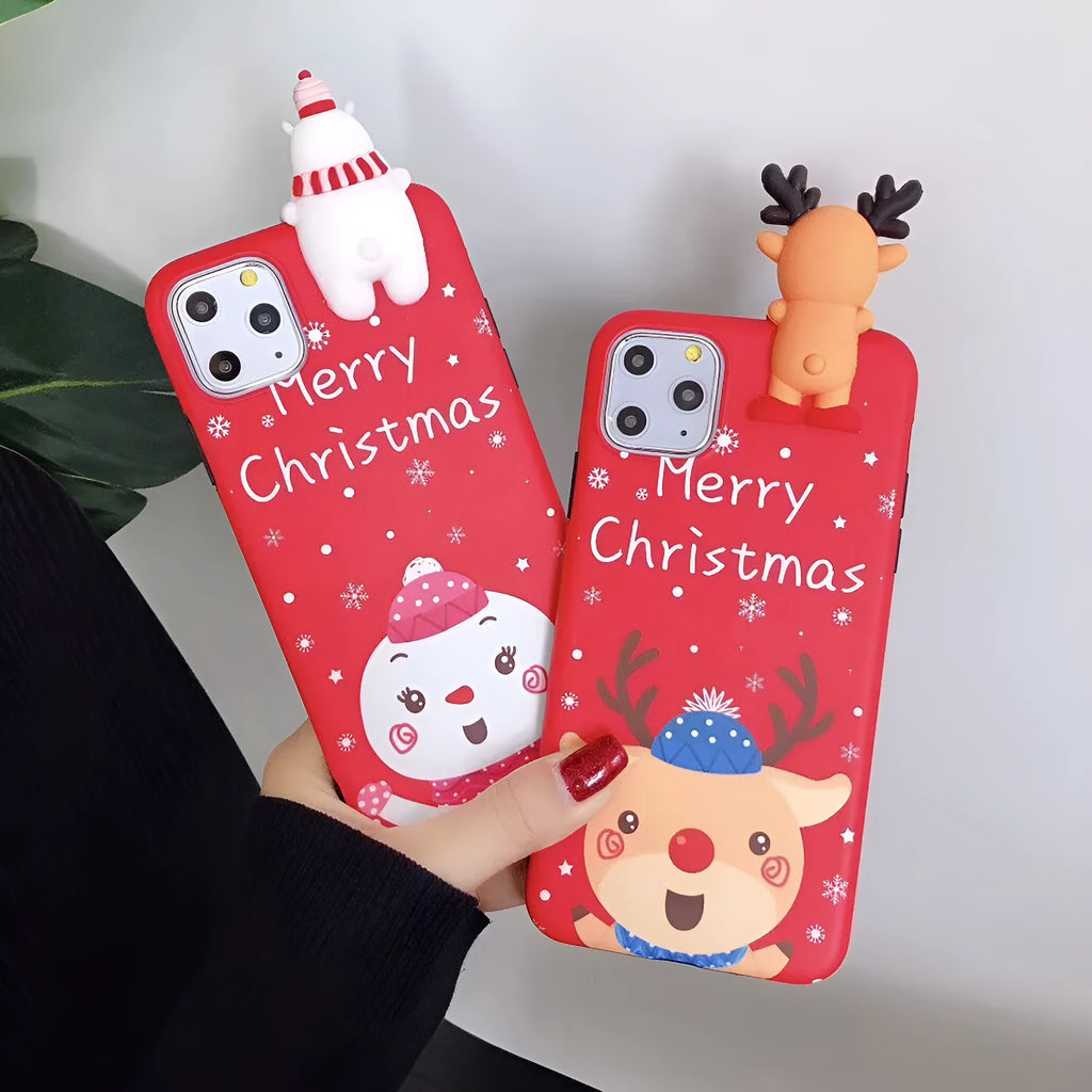 Christmas silicone back cover phone case for iPhone models