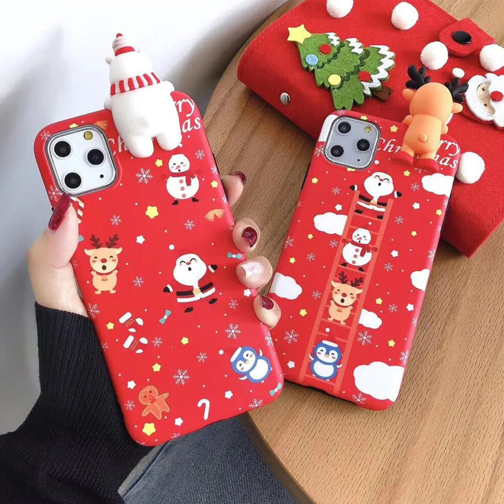 Christmas silicone back cover phone case for iPhone models