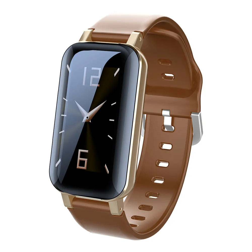 XD LCIRT smart bracelet fitness tracker in black, blue, and coffee colours showing heart rate monitoring display