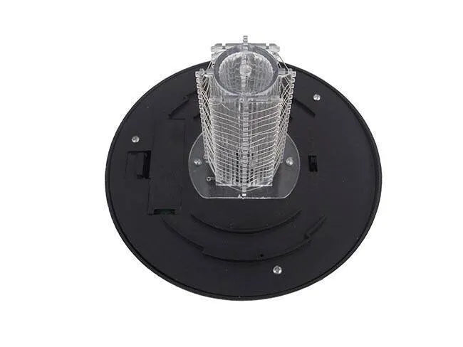 Black solar-powered mosquito lamp with white and purple LED lights for garden insect control