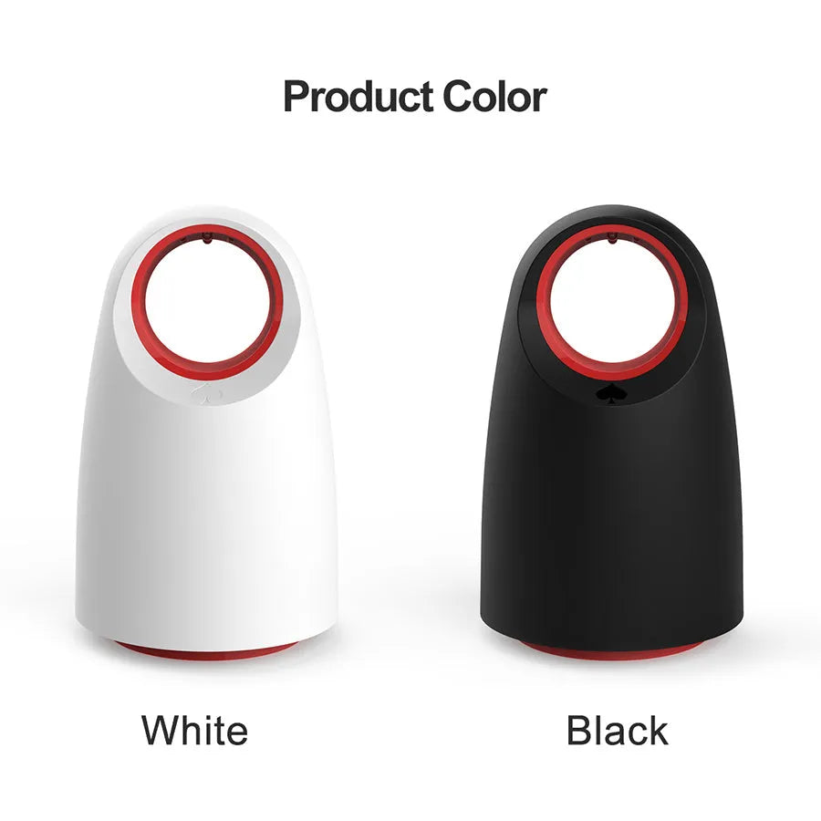 Black or white ABS mosquito killer device with UV light and knitted trap box measuring 12x12x21.5cm