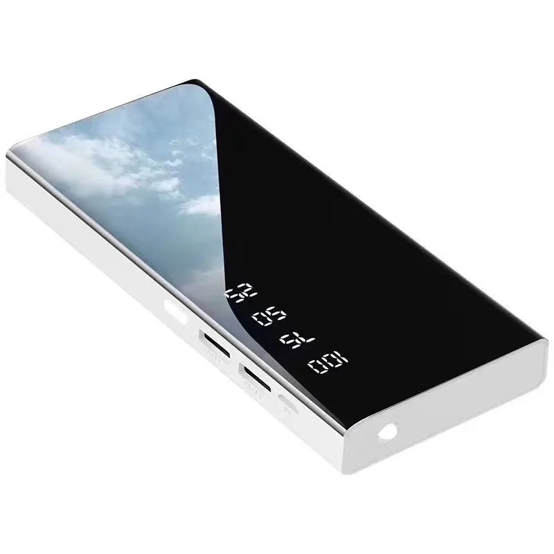 20000mAh power bank with LCD display showing battery percentage and dual USB ports