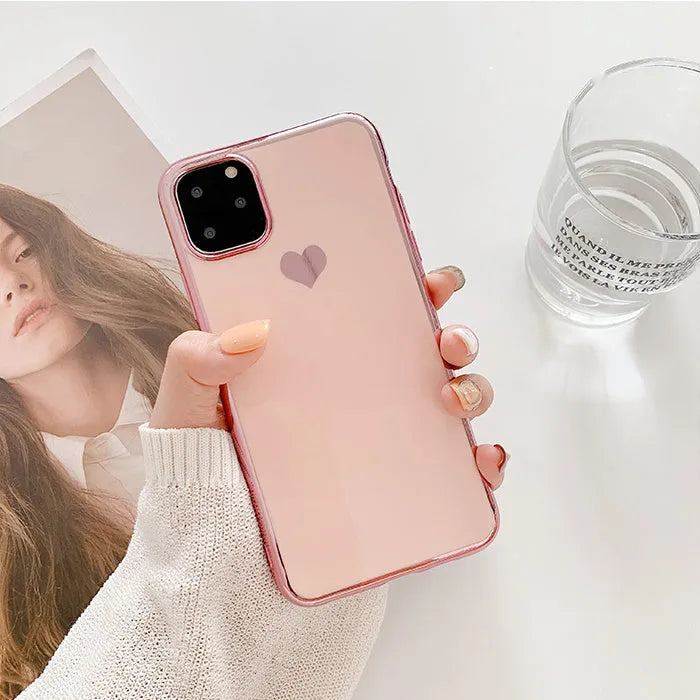 Solid colour TPU phone back cover for iPhone, shown in Blue, Claret, Pink, and Green.