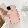 Solid colour TPU phone back cover for iPhone, shown in Blue, Claret, Pink, and Green.