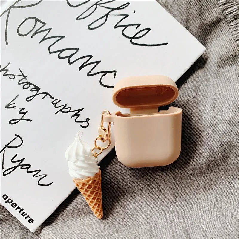 Cylinder ice cream design silicone case for Apple AirPods 2 wireless earphones