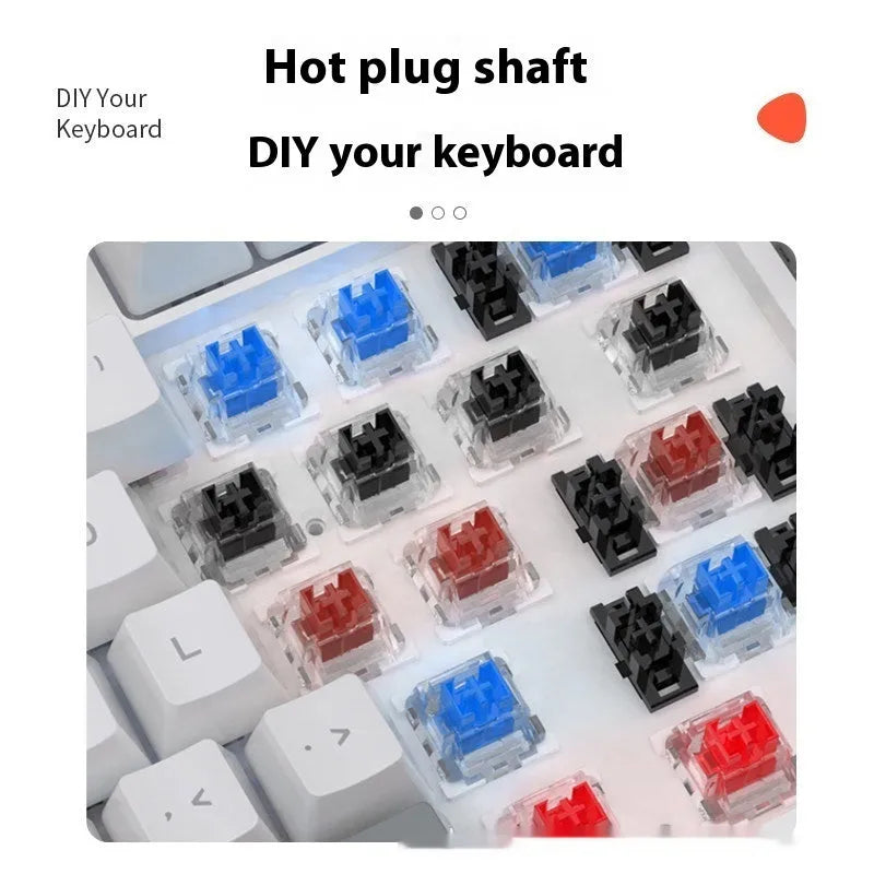 61-key computer mechanical keyboard with tea shaft switches in multiple colour combinations