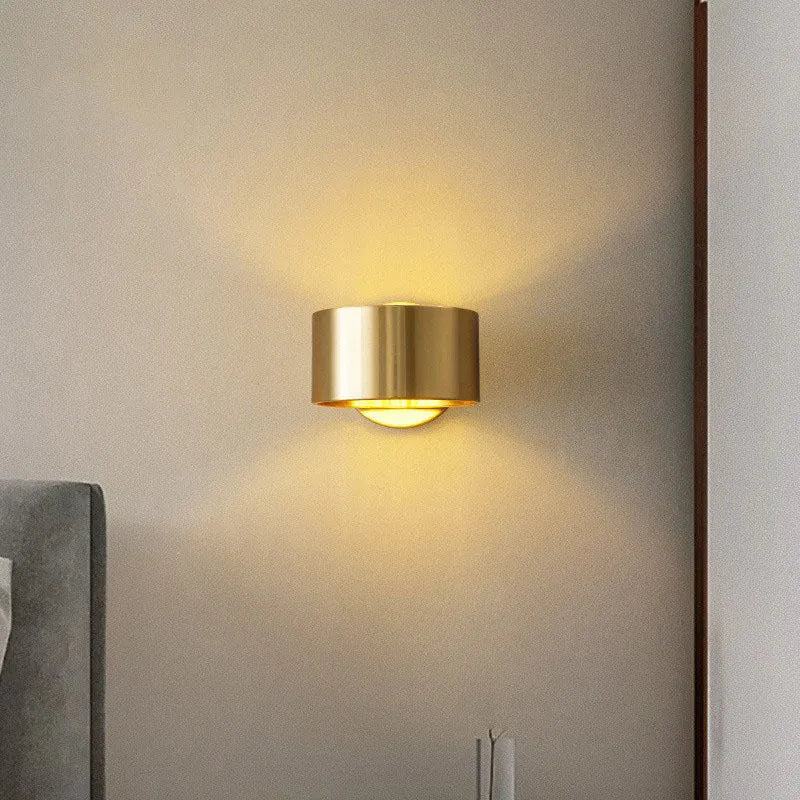 Modern copper wall lamp in gold or black finish for living room with 220V UK voltage