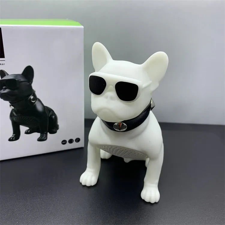 Mini full-body bulldog Bluetooth speaker in black, red or white colour options