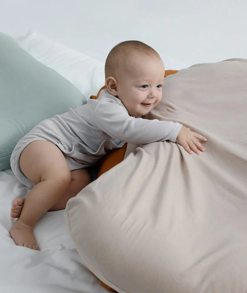 Portable cotton baby nest crib 75x45cm with beige, blue, green or purple colour options