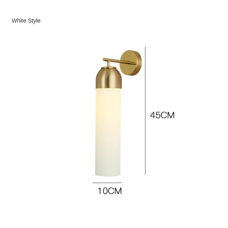Nordic postmodern glass wall lamp with 450mm diameter shade in choice of five colours
