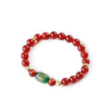 Red agate Guanyin bracelet with edge rosary beads and auspicious patterns for Buddhist meditation