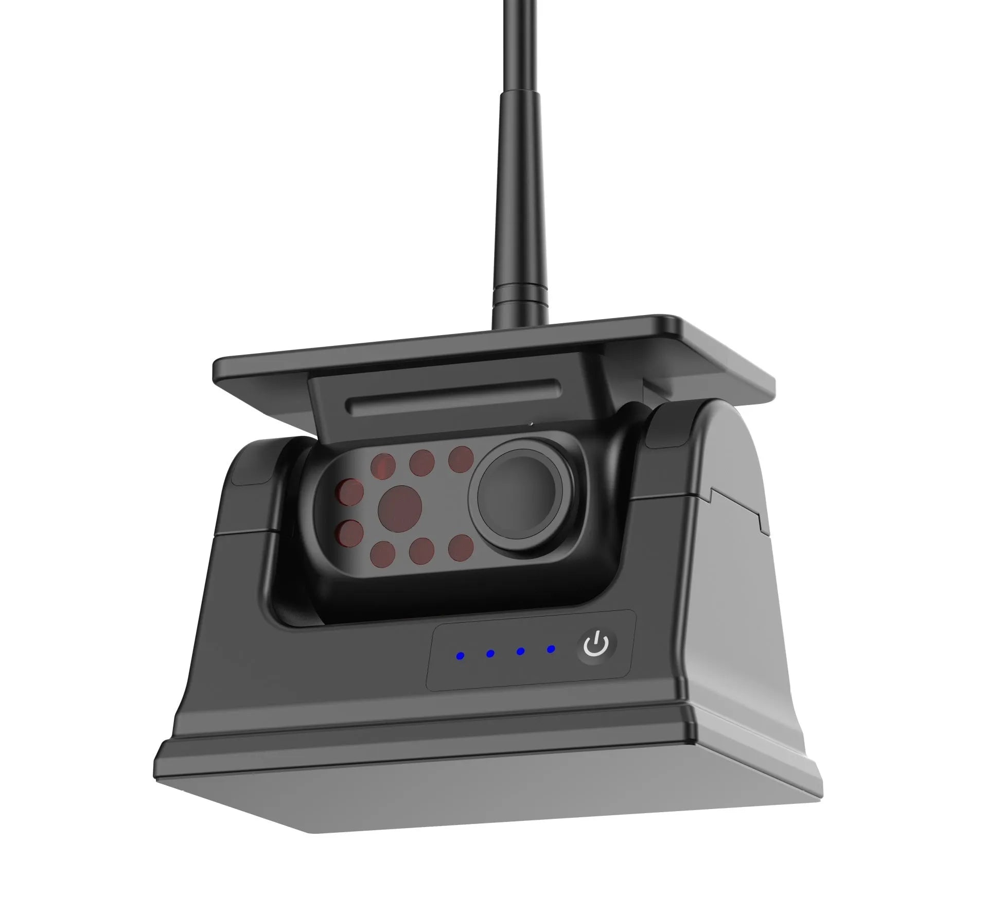 YL-Solar WF908 black wireless reversing camera with magnet base and solar panel on top