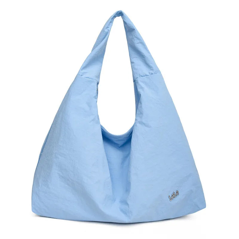Soft heart-shaped nylon underarm bag in large capacity design