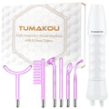 Purple high wave electrotherapy rod beauty instrument with six accessory heads for professional treatments