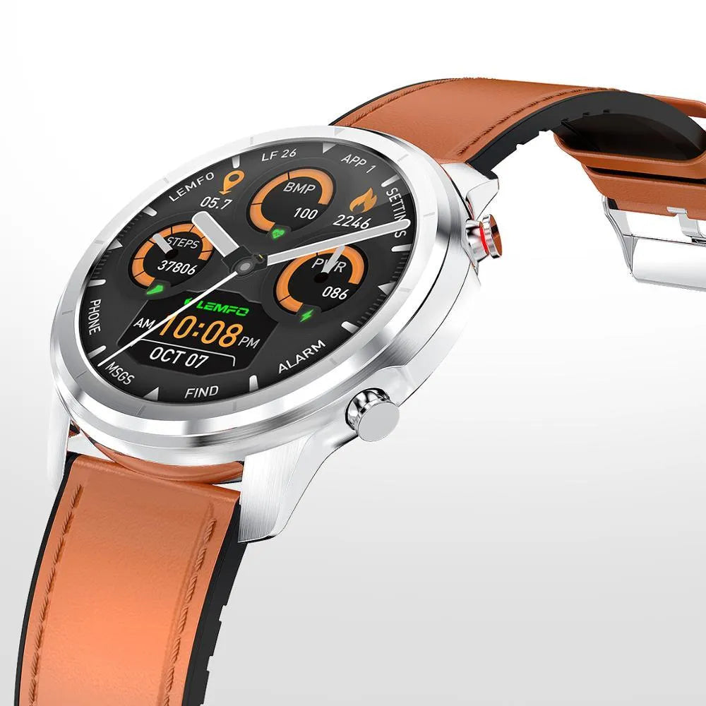 LEMFO LF26 smart bracelet in silver colour showing its 1.3-inch screen and wrist strap