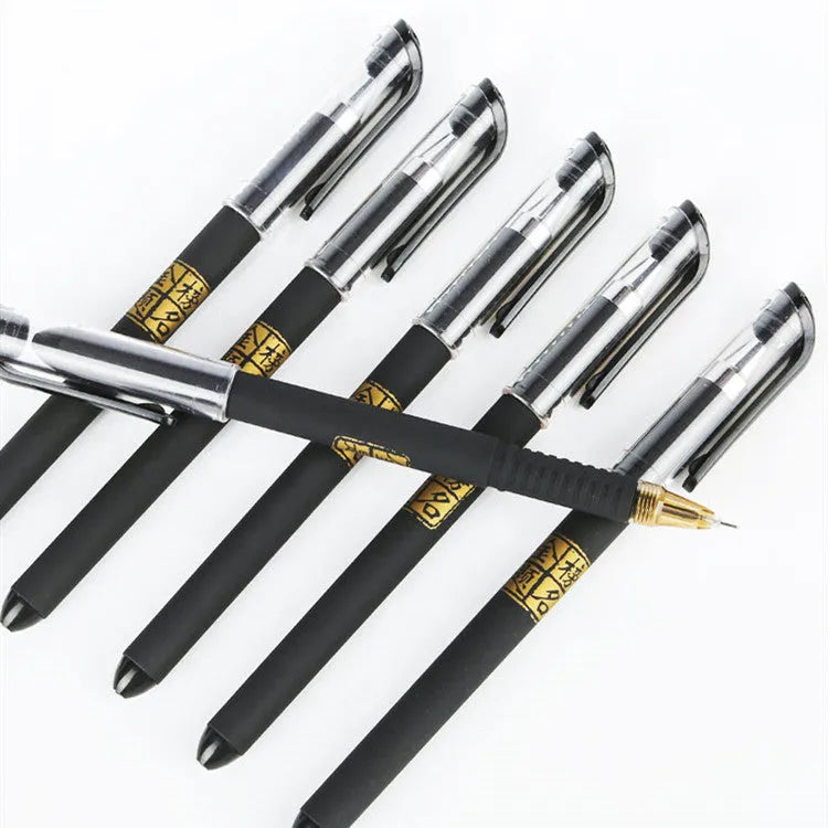 Carbon black gel pen pack with bullet and needle tip options for student writing