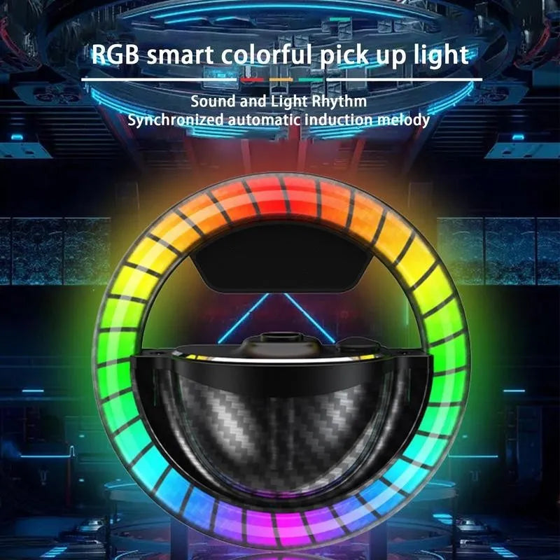 Black aromatherapy LED rhythm lamp with round aluminium alloy base and USB-C cable