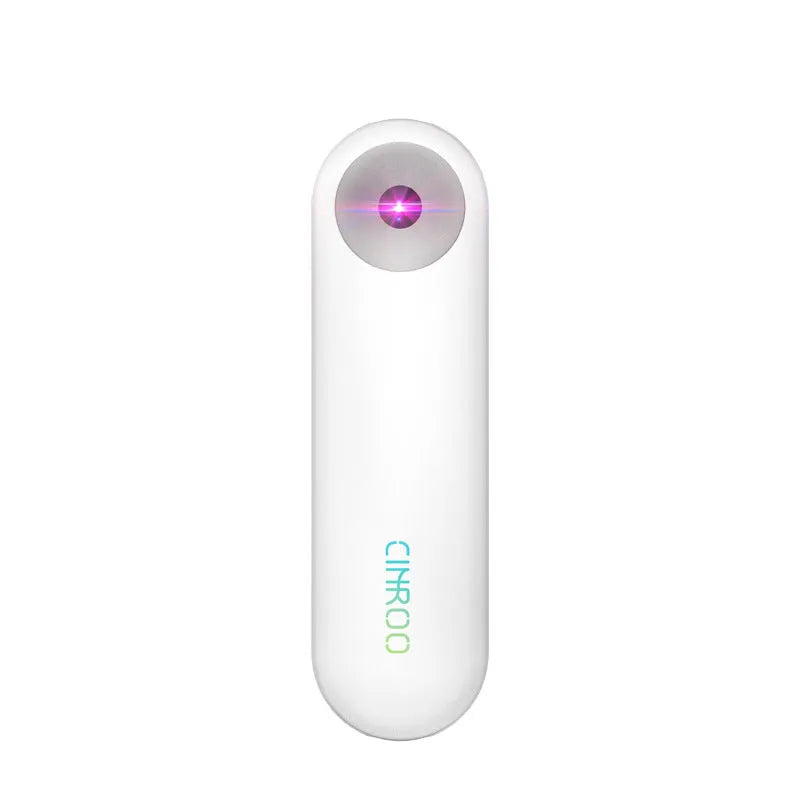 White portable UV sterilizer lamp showing compact dimensions for mobile disinfection use