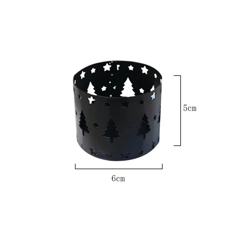 Black iron Christmas deer candlestick holder with elk bracket design for festive table decoration
