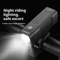 USB rechargeable bicycle headlight with quick release strap mounting on handlebars