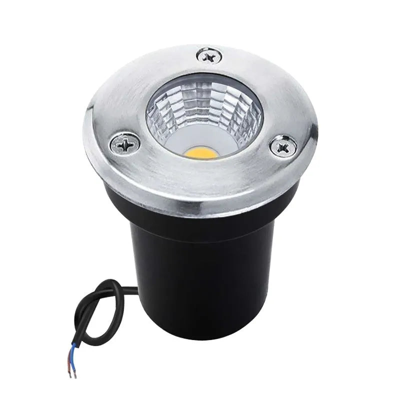 Round LED COB underground light with stainless steel cover and aluminium body for outdoor garden installation