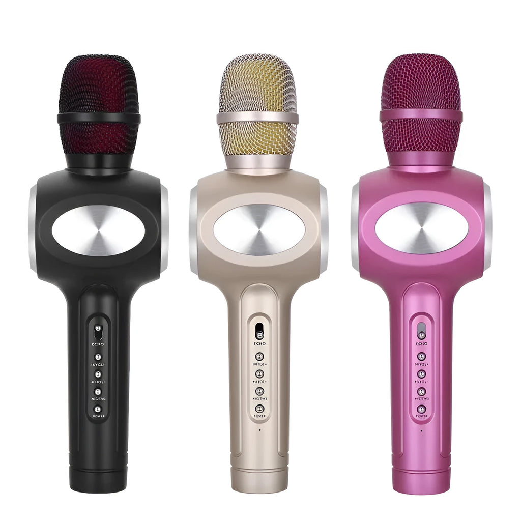 Yaerjia E108 mobile microphone in black, gold or pink with capacitive pickup for phone connection