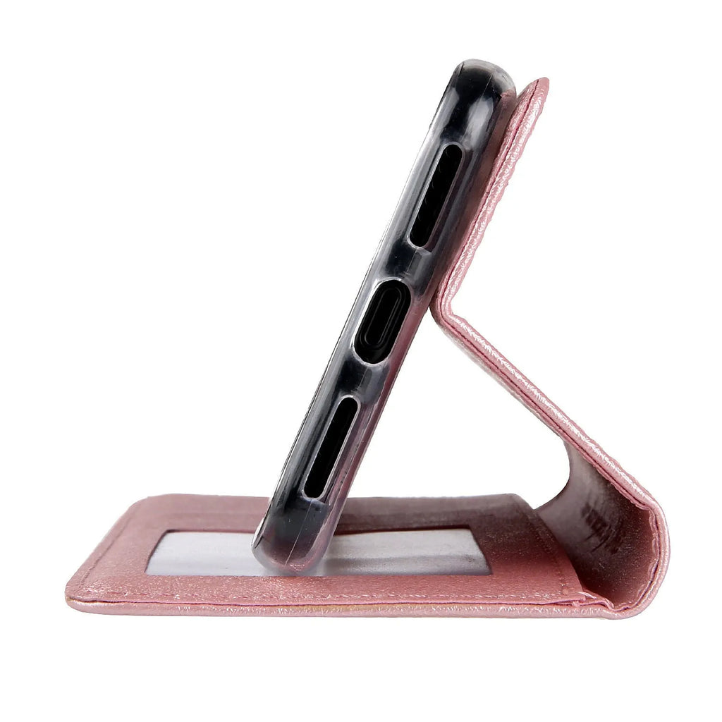 PU leather flip phone case with card holder for iPhone in multiple colour options