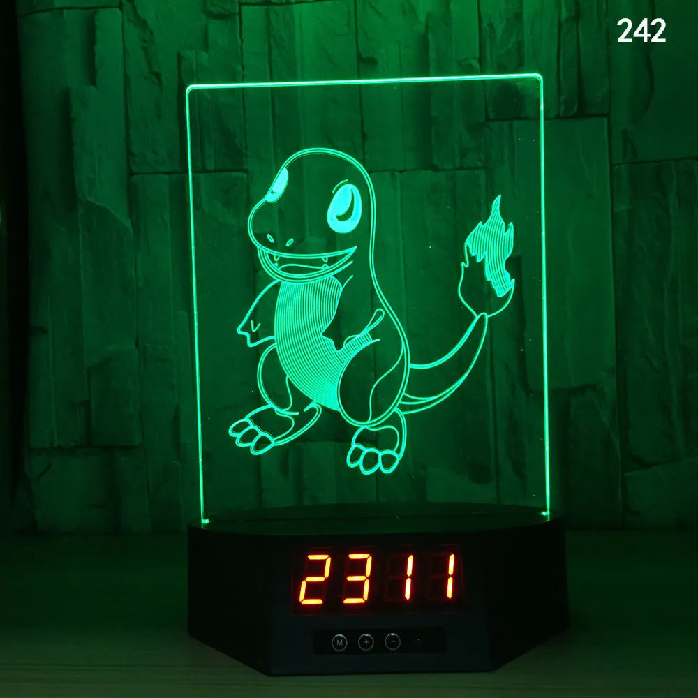 Glowing blue dolphin 3D LED table lamp with remote control on a wooden surface.