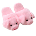 Pink pig floor slippers made of short plush with PP cotton filling in sizes 36-39
