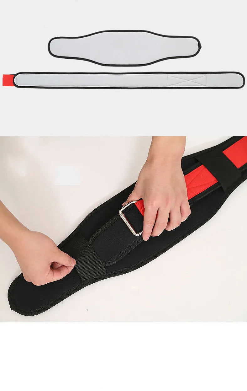 Black nylon fitness weightlifting waistband belt for adult training