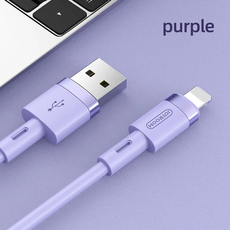 Type-C data cable in five colour options showing 1.2 metre length with straight connectors