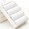 Men's white cotton boxer shorts, mid waist, plain design, U convex front, sizes L to 5XL