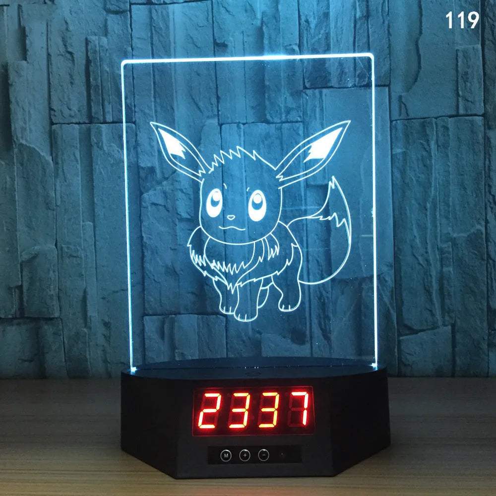 Glowing blue dolphin 3D LED table lamp with remote control on a wooden surface.